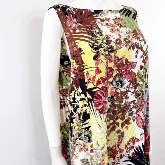 J. Jill Tank Dress Size XL Multicolor Floral Sleeveless Casual Tropical Vacation - Picture 3 of 10